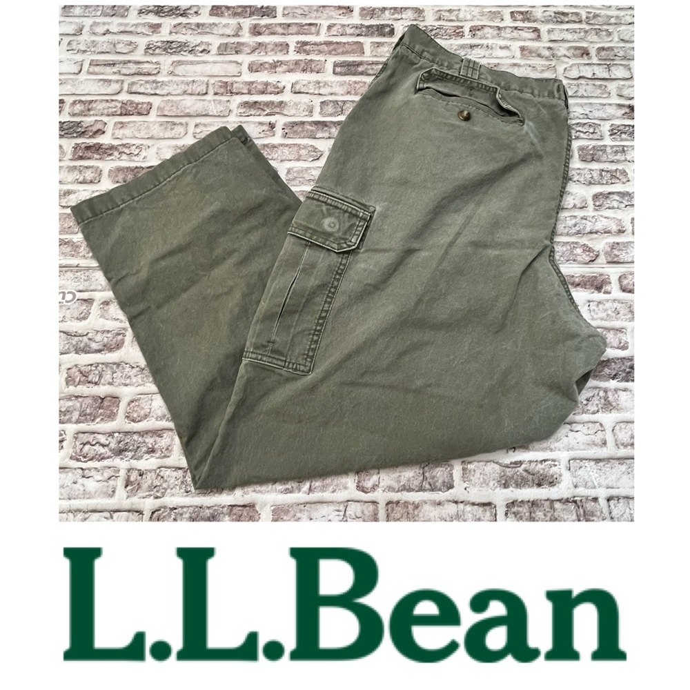 L.L. Bean Pants Tropic Weight Cargo‎ Classic Fit Straight Green Sunwashed 40x28